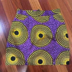 Vintage Ankara Wax Print Skirt – Bold Geometric Pattern